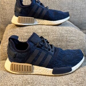 Adidas NMD R1 Men's Dark Blue and Tan Sneakers Size 6.5
